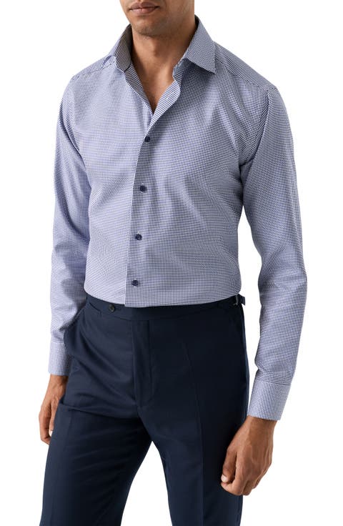 Slim Fit Houndstooth King Twill Dress Shirt