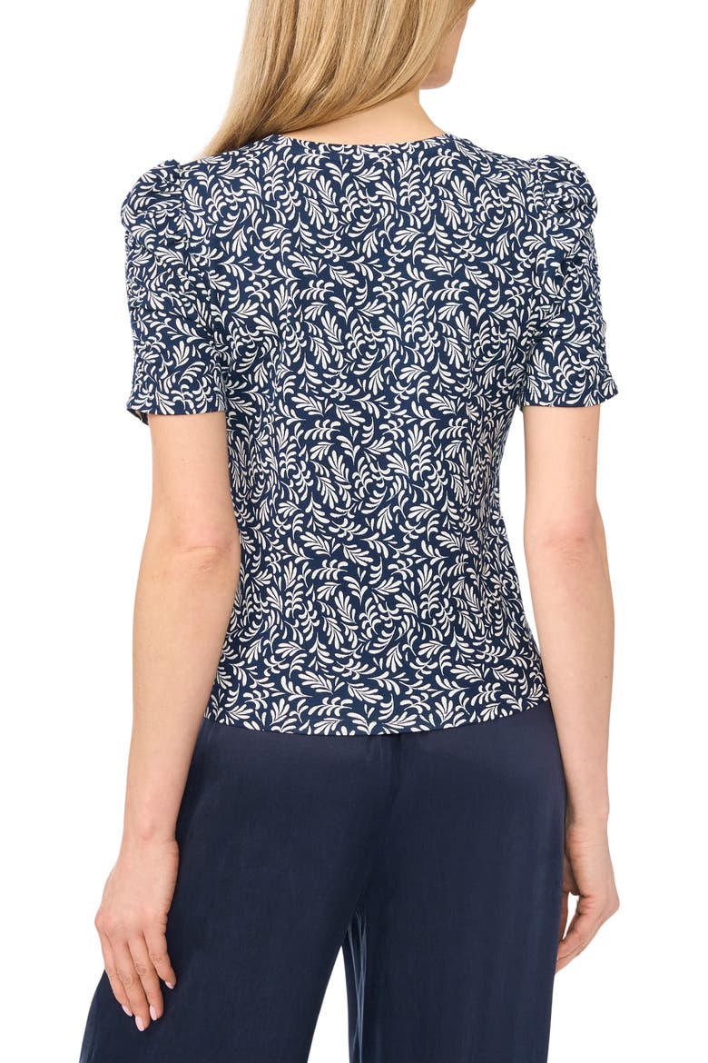 Elastic Gathered Sleeve Top, Alternate, color, CLASSIC NAVY