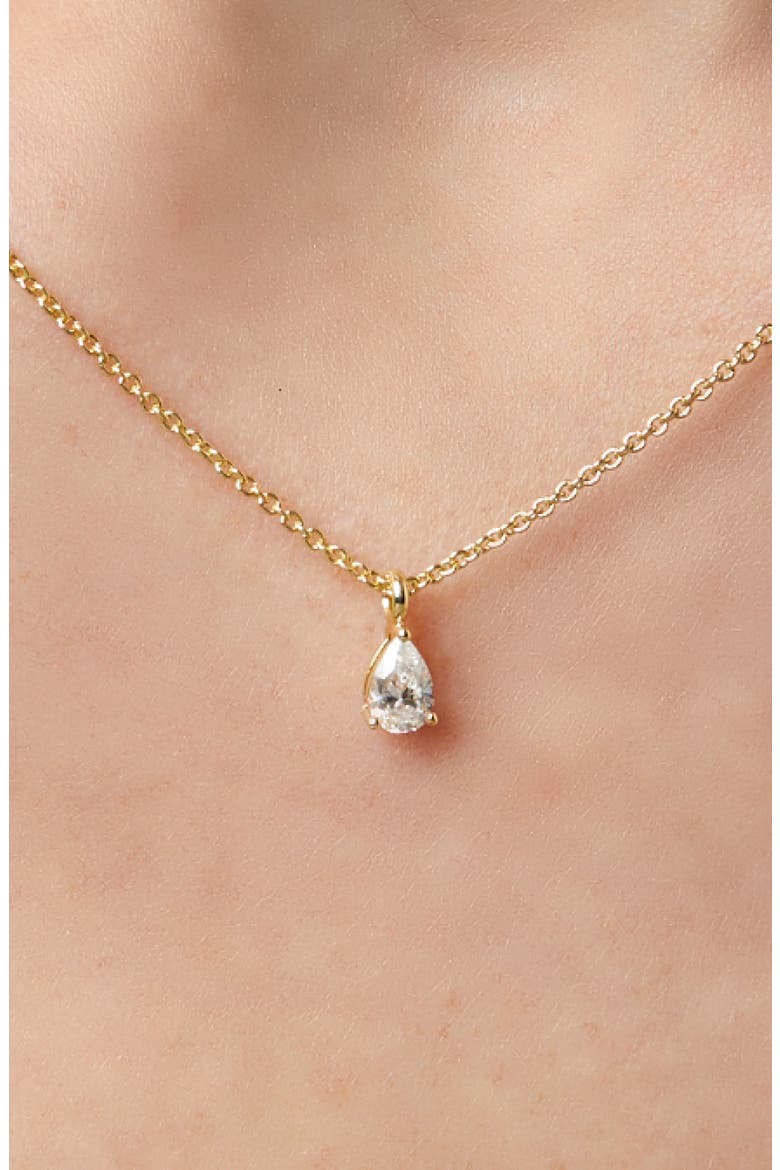 Delicate Solitaire Pendant - Elise Pendant, Alternate, color, Gold
