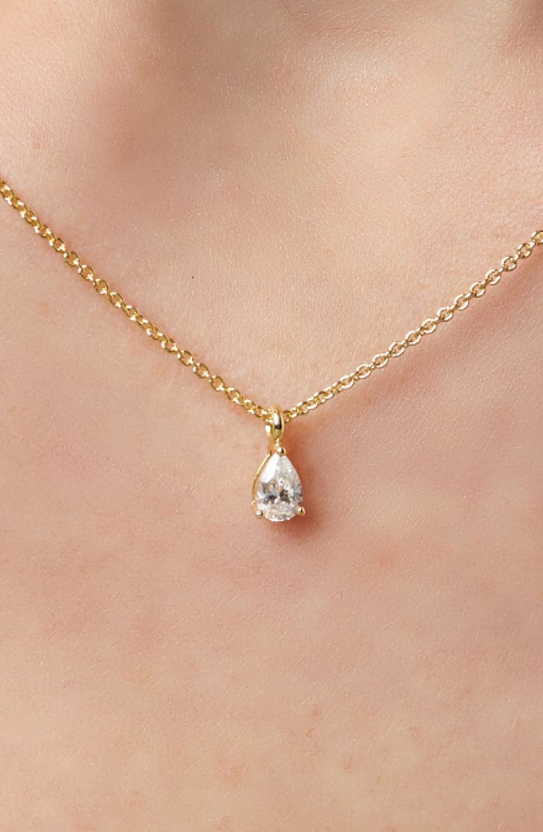 Ana Luisa Delicate Solitaire Pendant - Elise Pendant, Alternate, color, Gold