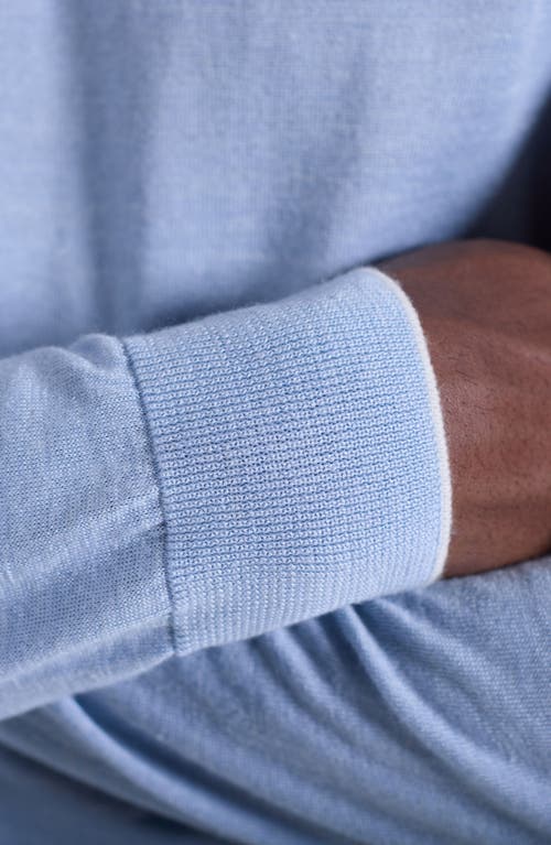 Bugatchi Merino Wool, Silk & Linen Crewneck Sweater In Blue