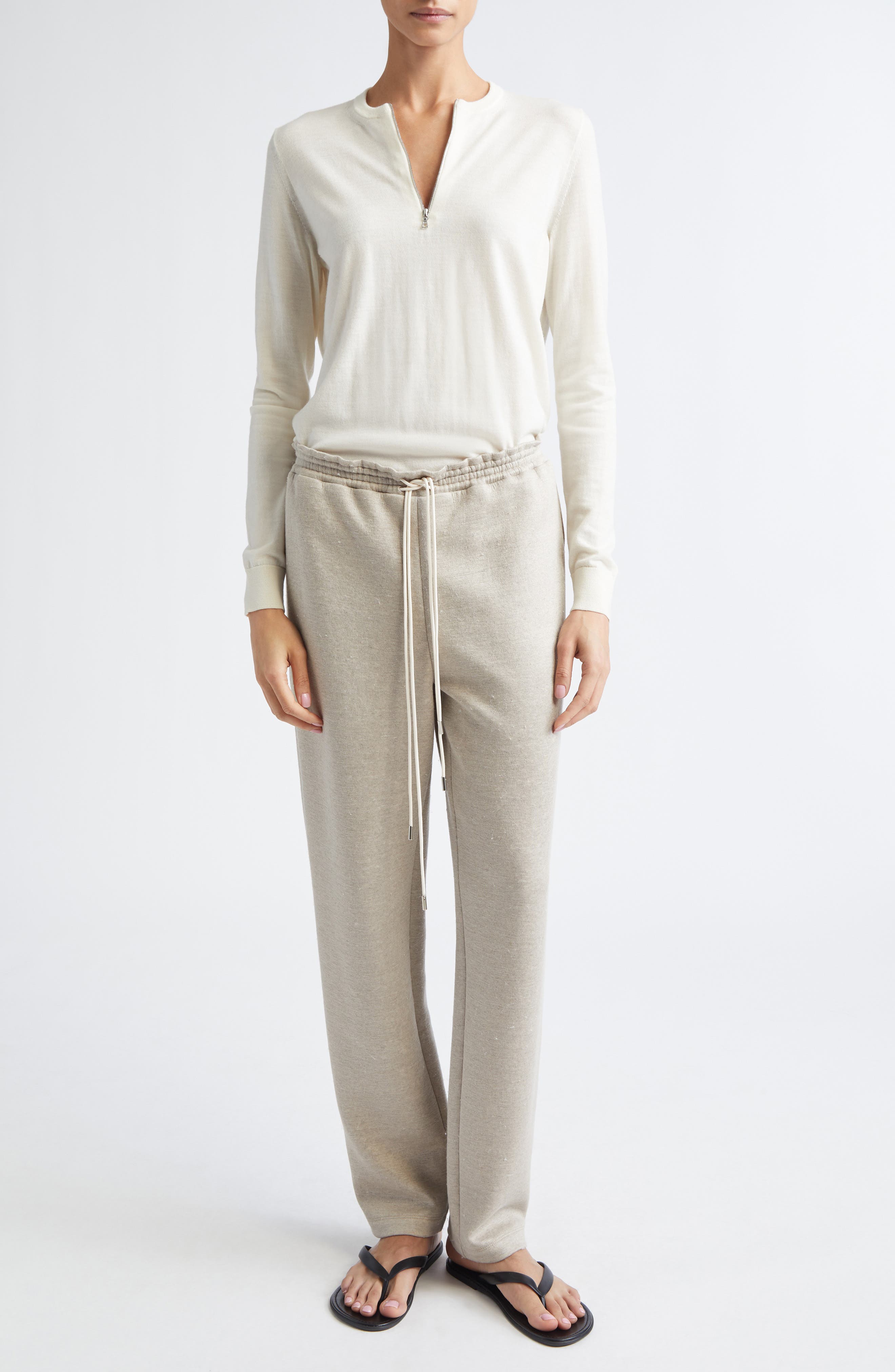 Mott Linen Blend Drawstring Pants - image 2