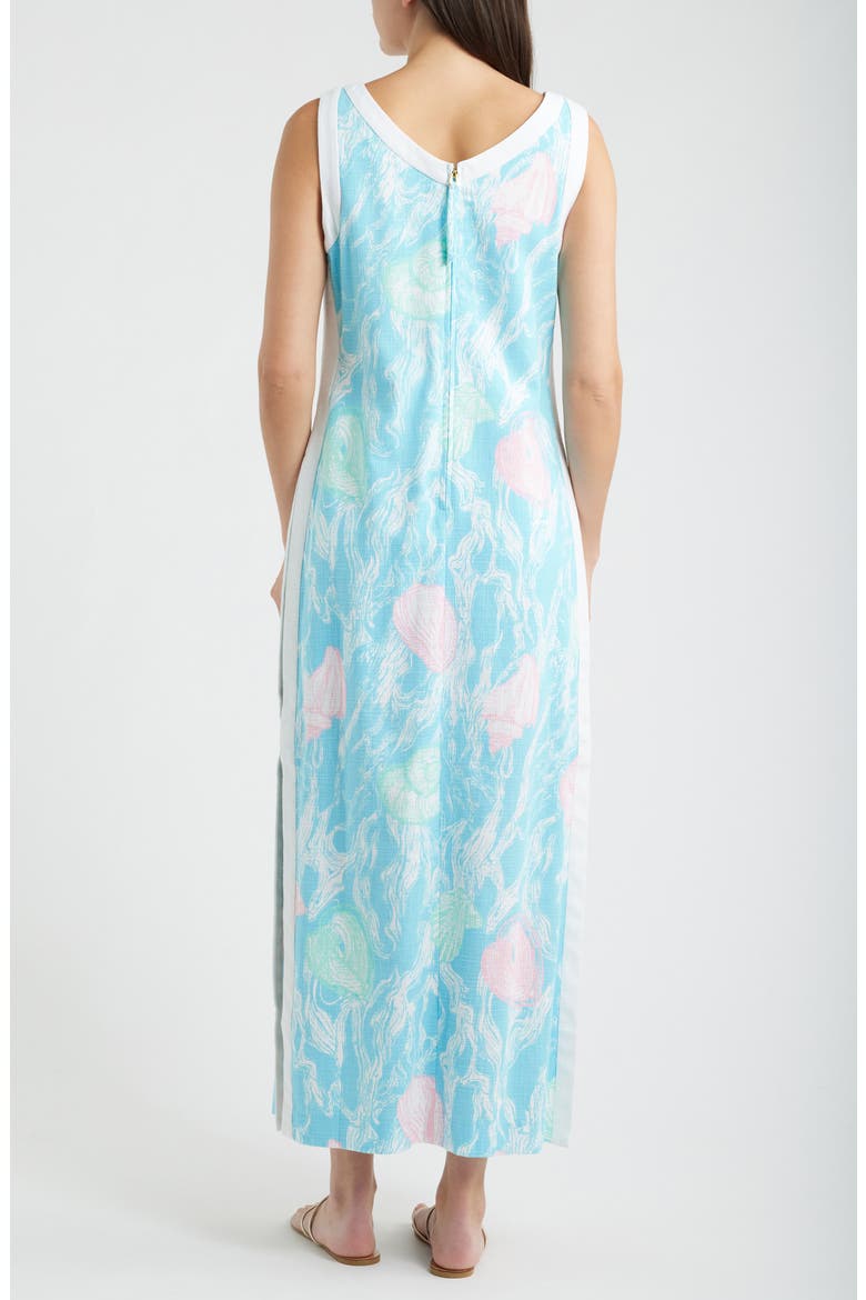 Eleanora Print Sleeveless Maxi Dress, Alternate, color, CAPRI BLUE OVERSIZED SHELDEN