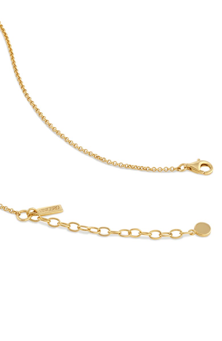 Vincero Bezel Sapphire Pendant Necklace, Alternate, color, Gold