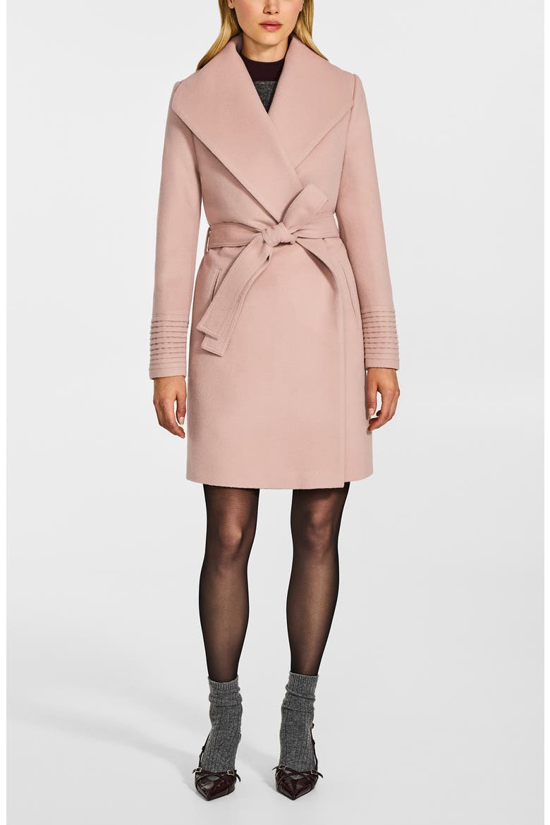 Shawl Collar Baby Alpaca Blend Wrap Coat, Main, color, BLUSH PINK
