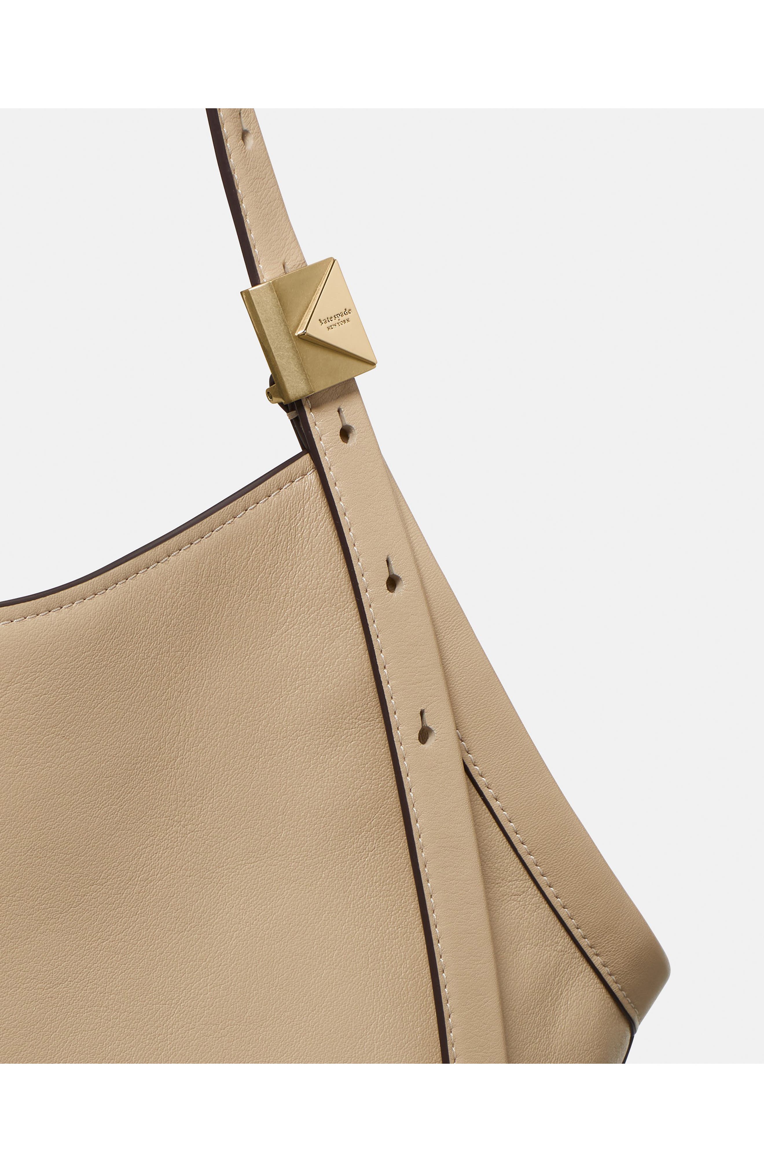 Deco Fine Grain Leather Tulip Tote, Alternate, color, TIMELESS TAUPE