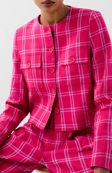 Linen Check Blazer