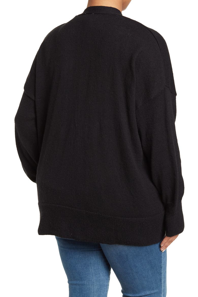V-Neck Button Front Pocket Cardigan, Alternate, color, BLACK