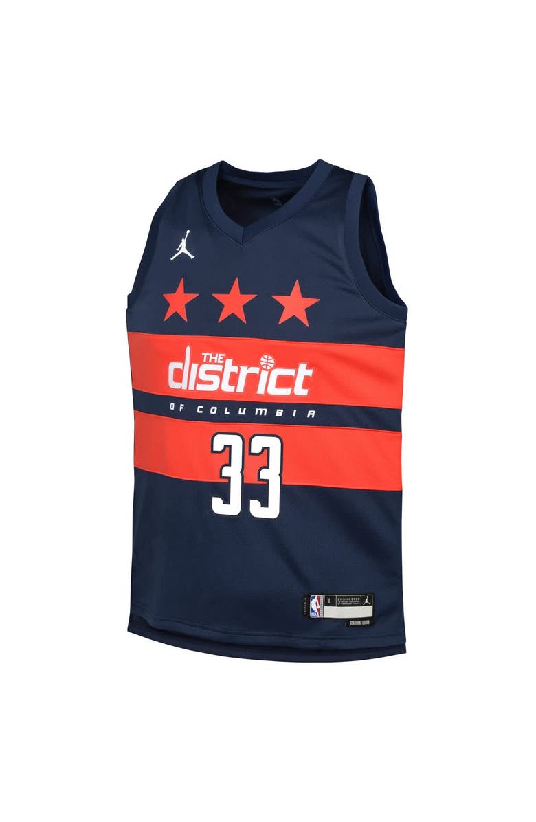 Jordan Brand Youth Jordan Brand Kyle Kuzma Navy Washington Wizards Swingman Jersey - Statement Edition, Alternate, color, 