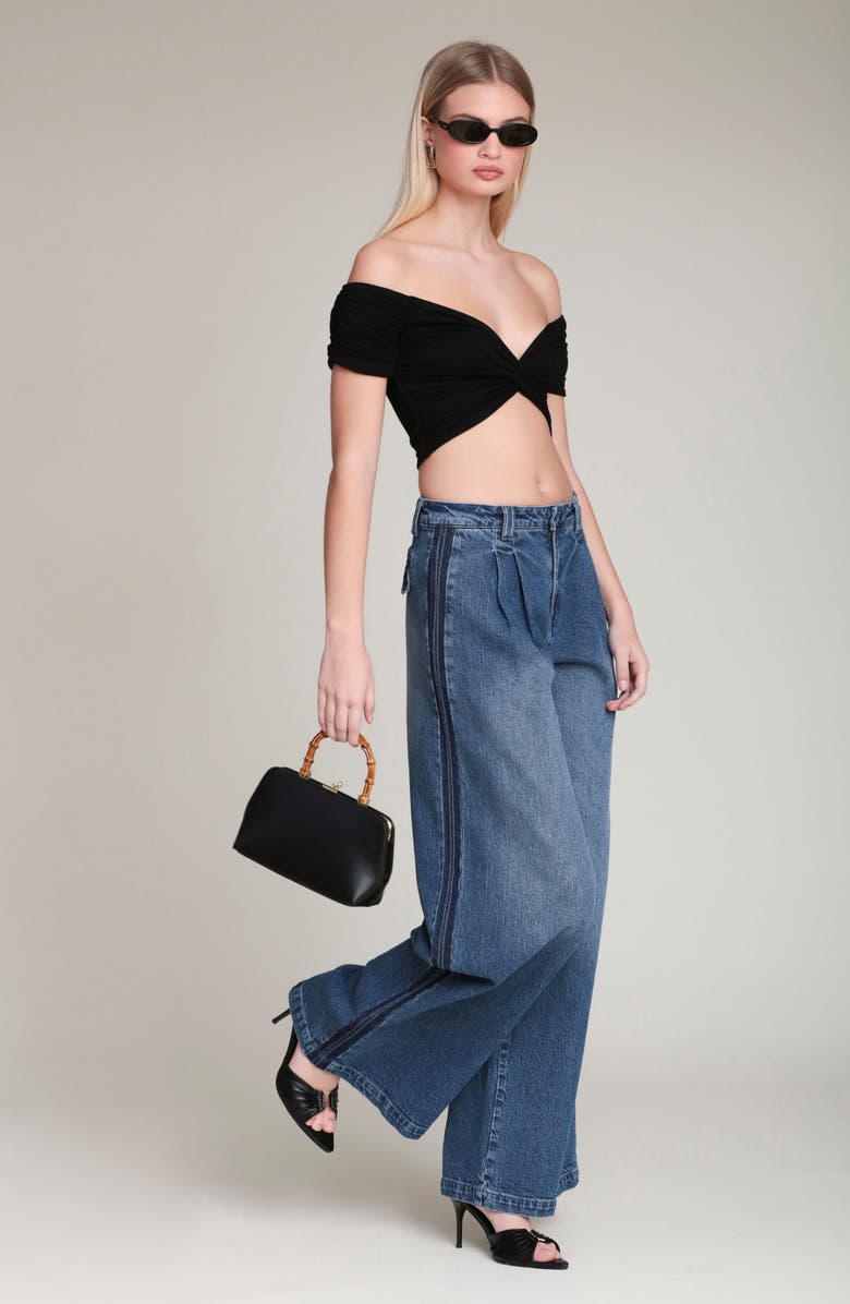 Avec Les Filles Wide Leg Jeans, Alternate, color, Dark Blue Wash