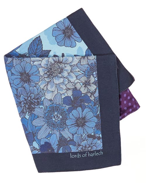 Lords Of Harlech Hudson Merino Wool Handkerchief Pocket Square In Multi