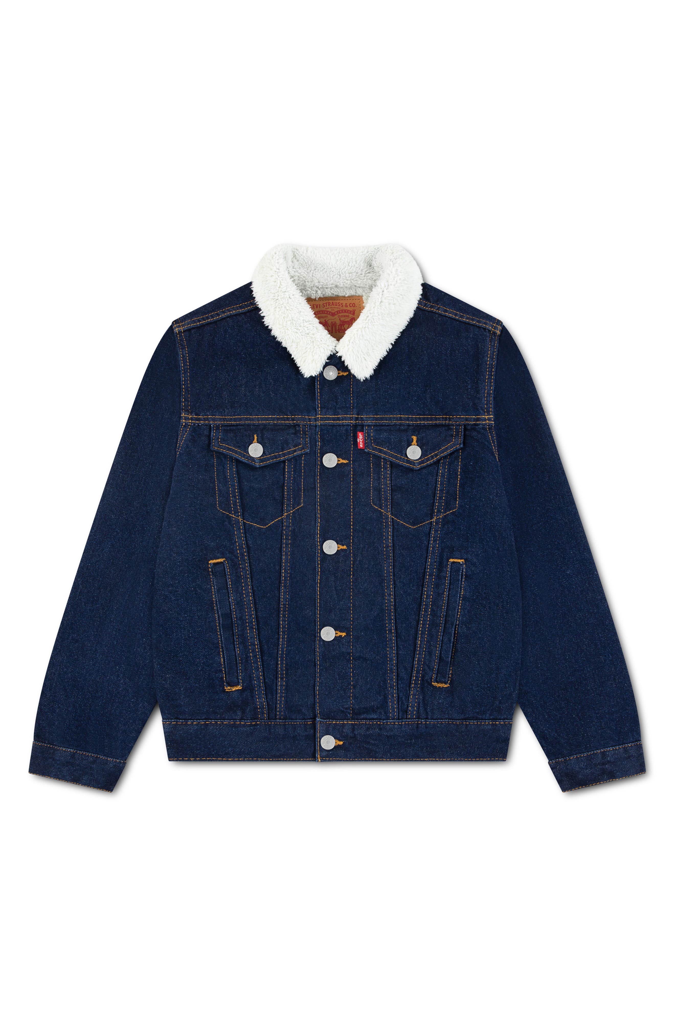 Levi's® Kids' Faux Shearling Collar Denim Trucker Jacket