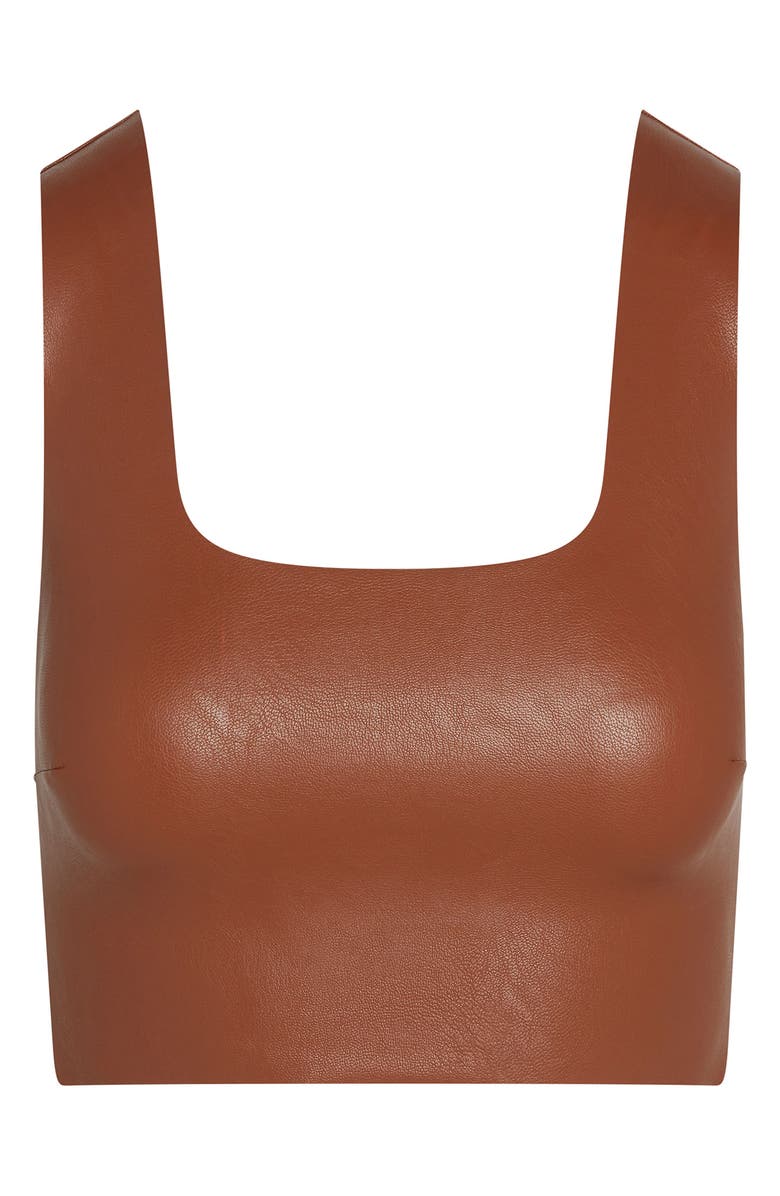 Commando Faux Leather Crop Top, Alternate, color, Cocoa