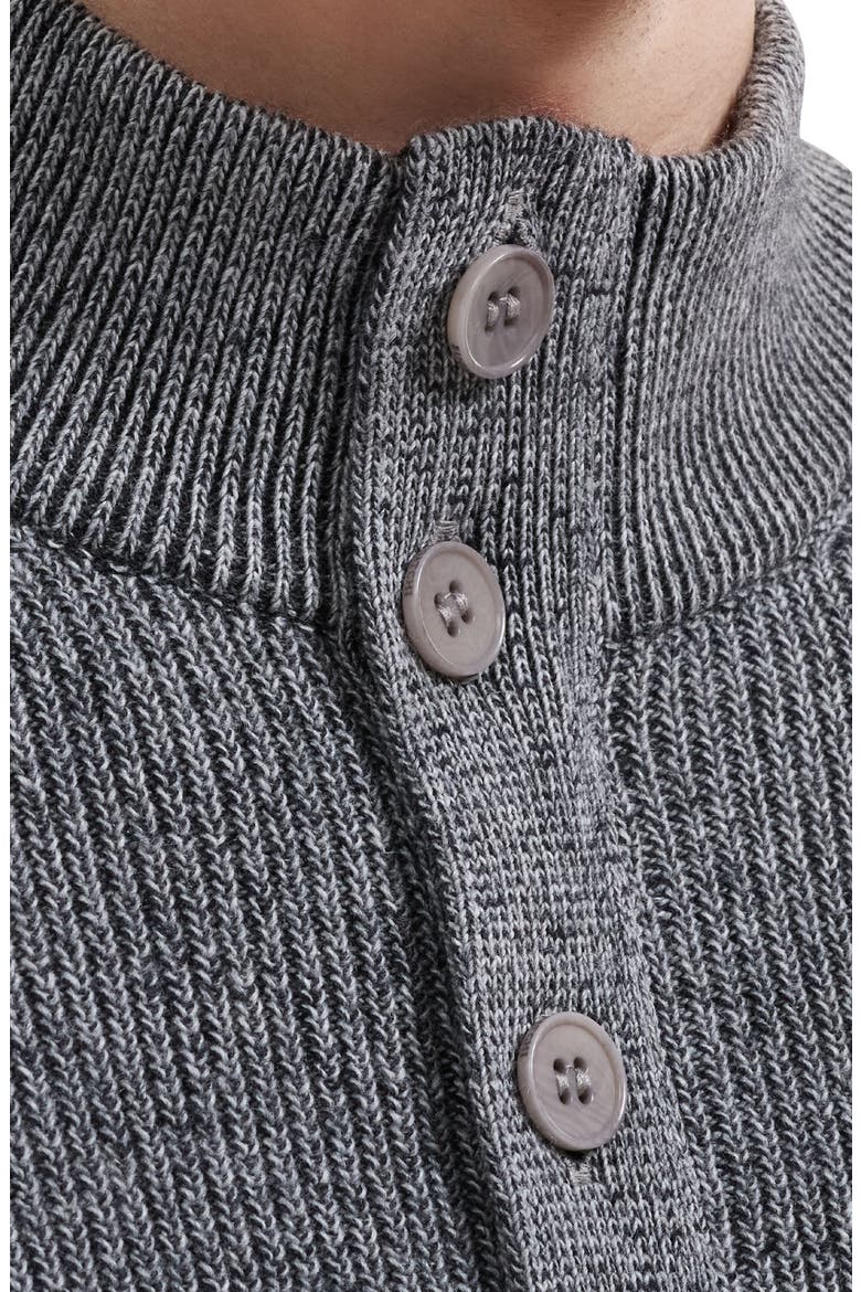 Wool & Cotton Mock Neck Sweater, Alternate, color, SMOKE GREY