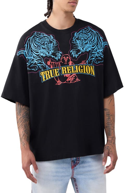 Tiger Logo Oversize Cotton Graphic T-Shirt
