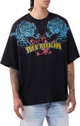 True Religion Tiger Logo Oversize Cotton Graphic T-Shirt