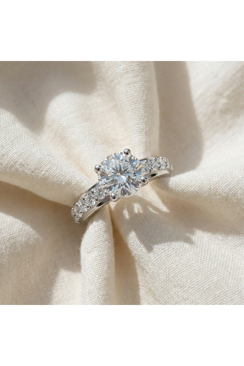 2ct Round Diamond Solitaire Engagement Ring 14k Gold Lab Grown, Alternate, color, 14k White Gold