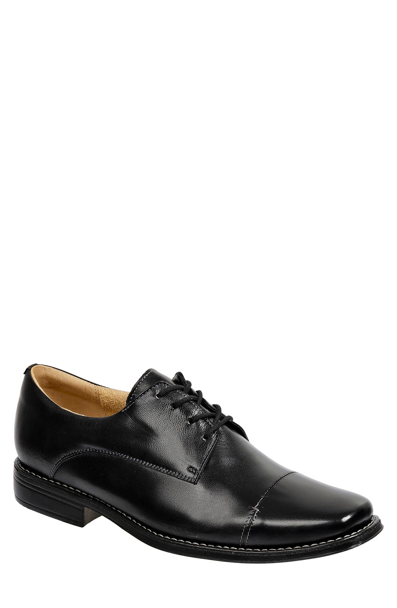 Cap Toe Leather Derby, Main, color, BLACK