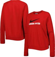Nike Women's Nike Red Canada Soccer Lockup Varsity Tri-Blend Raglan Pullover Sweatshirt