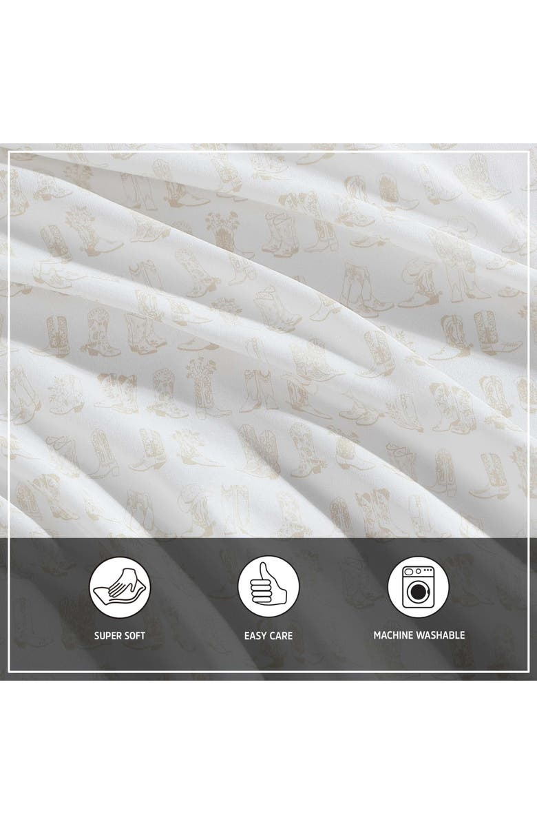 Wrangler Line Dance Print Microfiber Sheet Set, Alternate, color, Light Beige