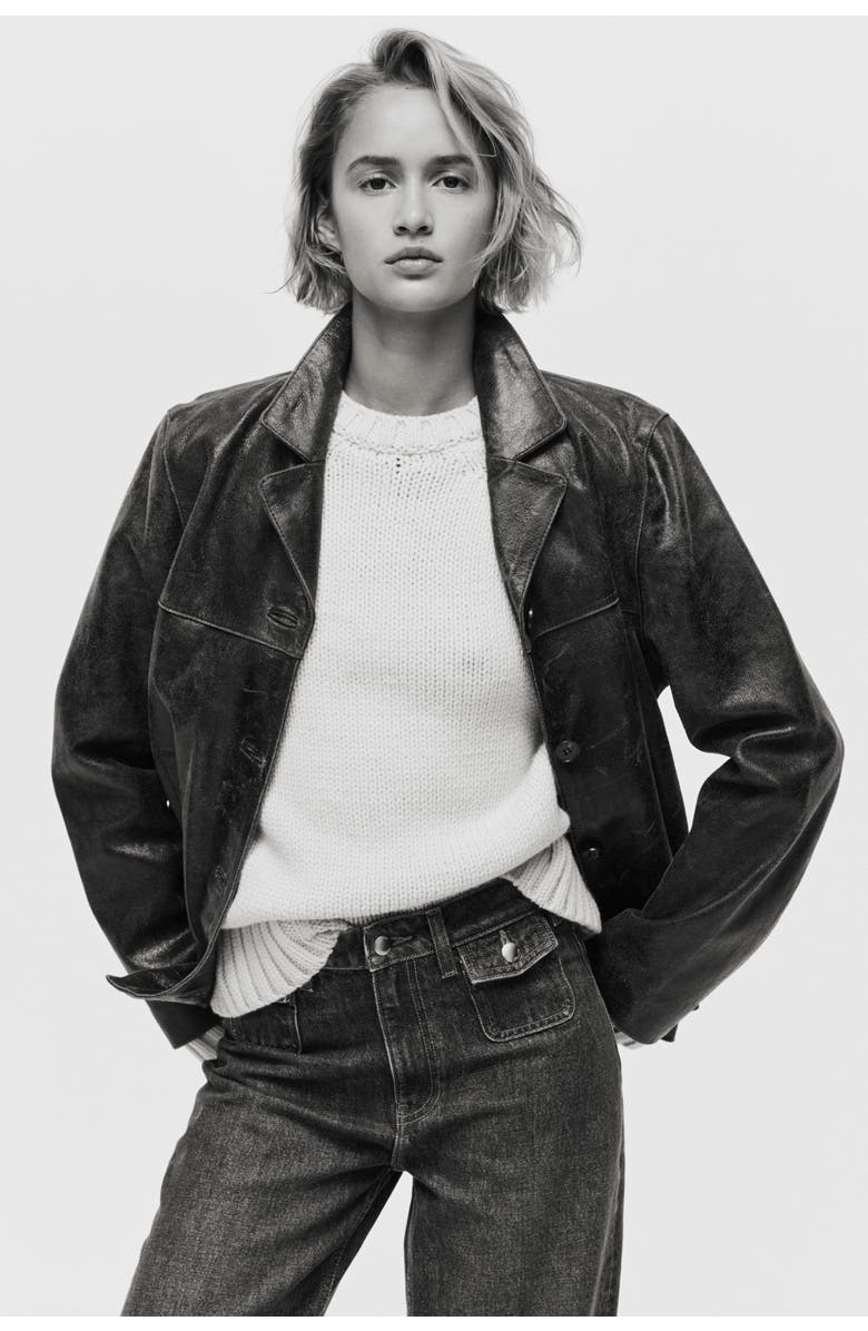 H&M Wide High Jeans, Alternate, color, Dark Denim Blue