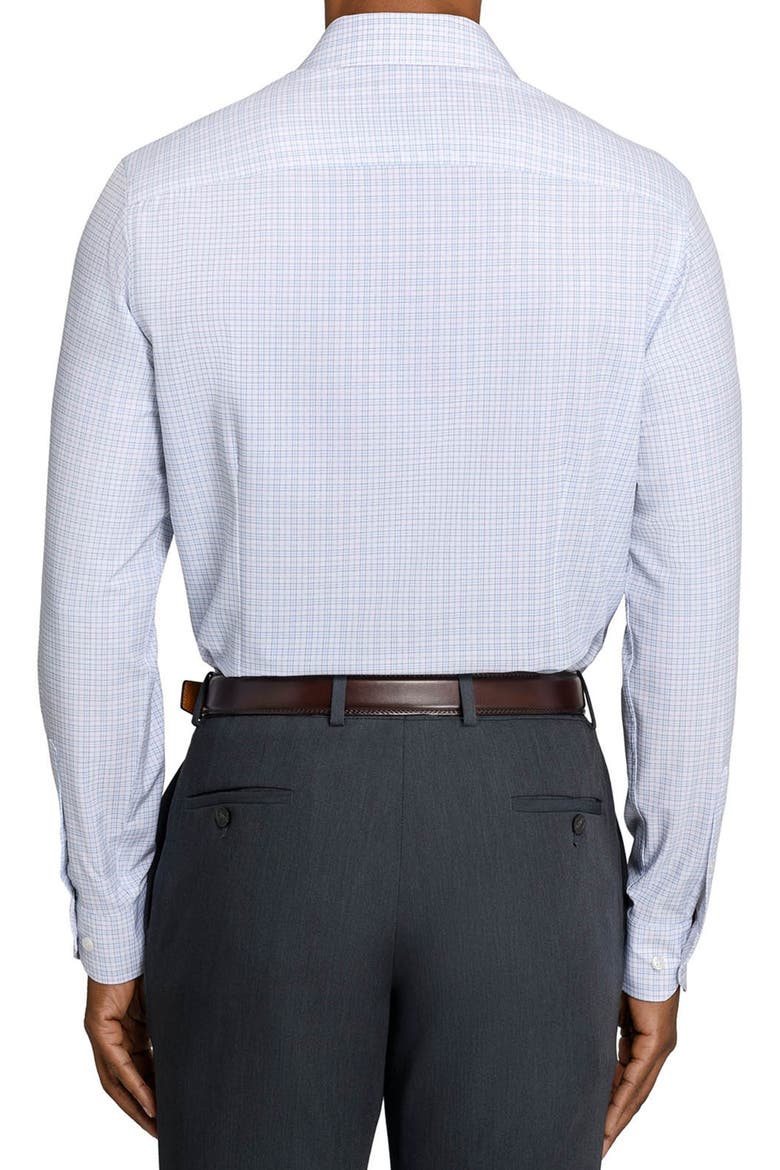 Plaid 4-Way Stretch Button-Up Shirt, Alternate, color, WHITE/ SILVER
