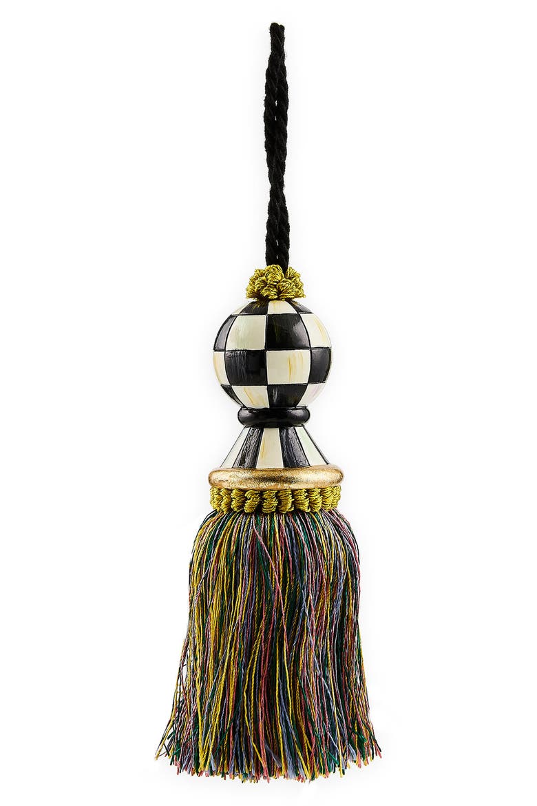 Courtly Check Tassel, Main, color, BLACK