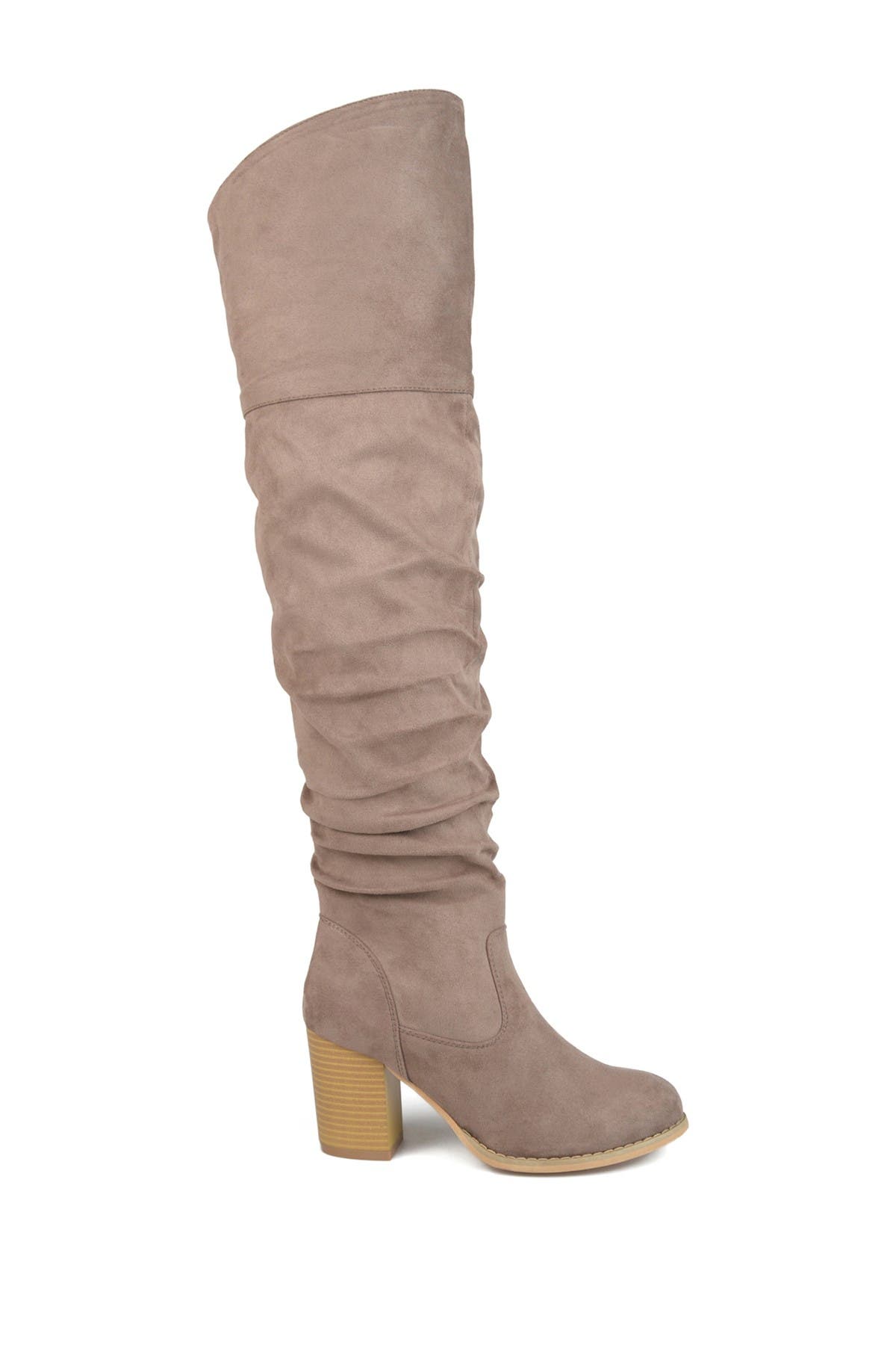 JOURNEE Kaison Ruched Tall Boot - Extra Wide Calf, Alternate, color, TAUPE