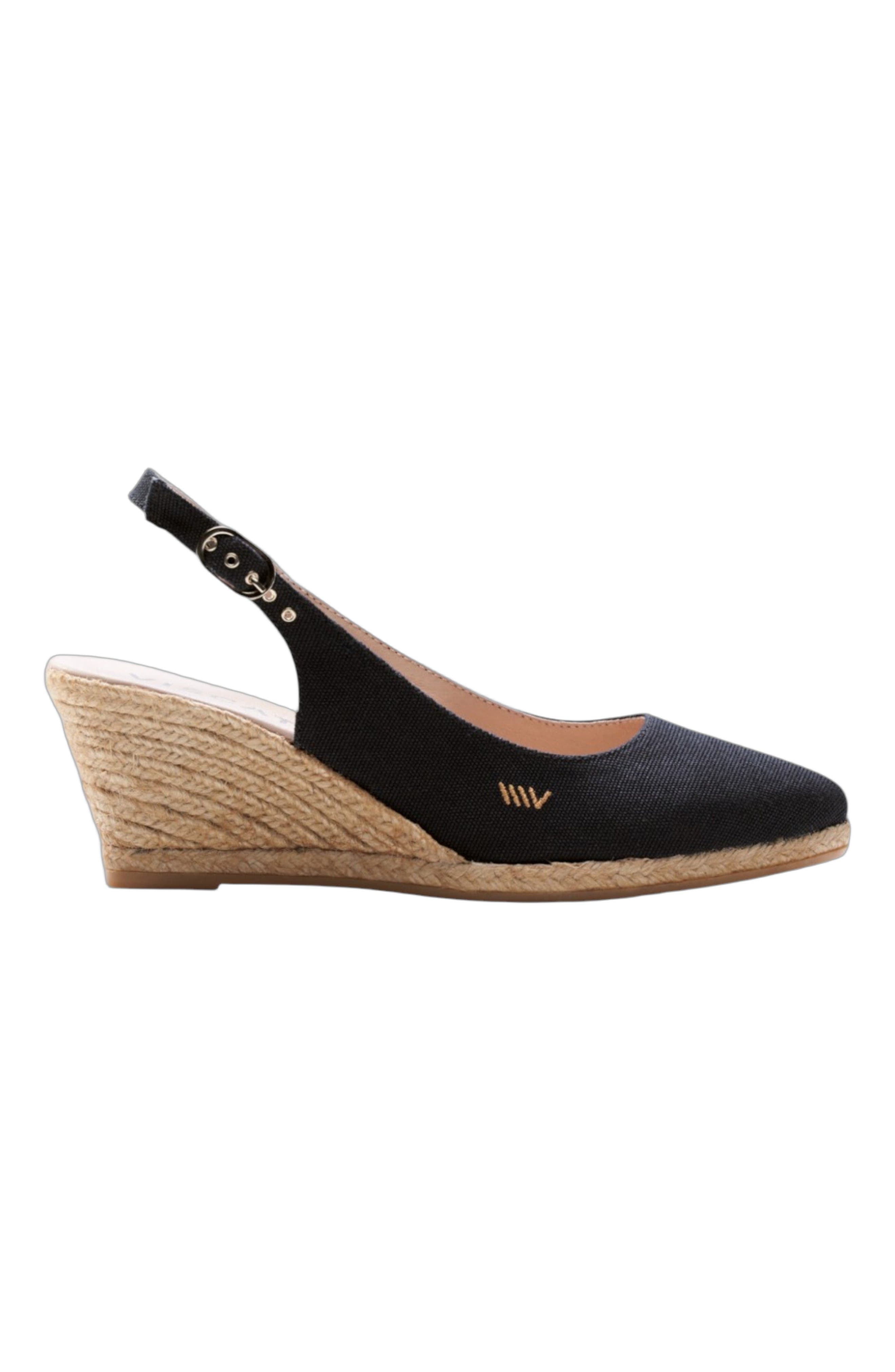 VISCATA Palomera Canvas Espadrille Wedges, Main, color, Medium Black
