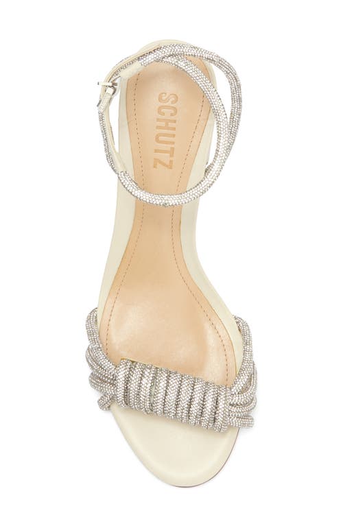 Schutz Jewell Rhinestone Block Heel Ankle Strap Sandal
