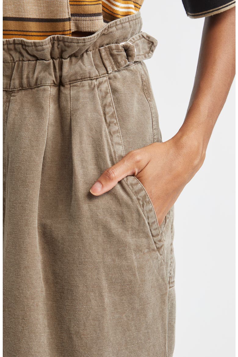 Neriah Cotton & Linen Pants, Alternate, color, DARK BRONZE