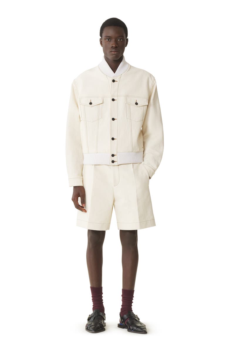 Lanvin Teddy Jacket In Denim, Main, color, White, Beige