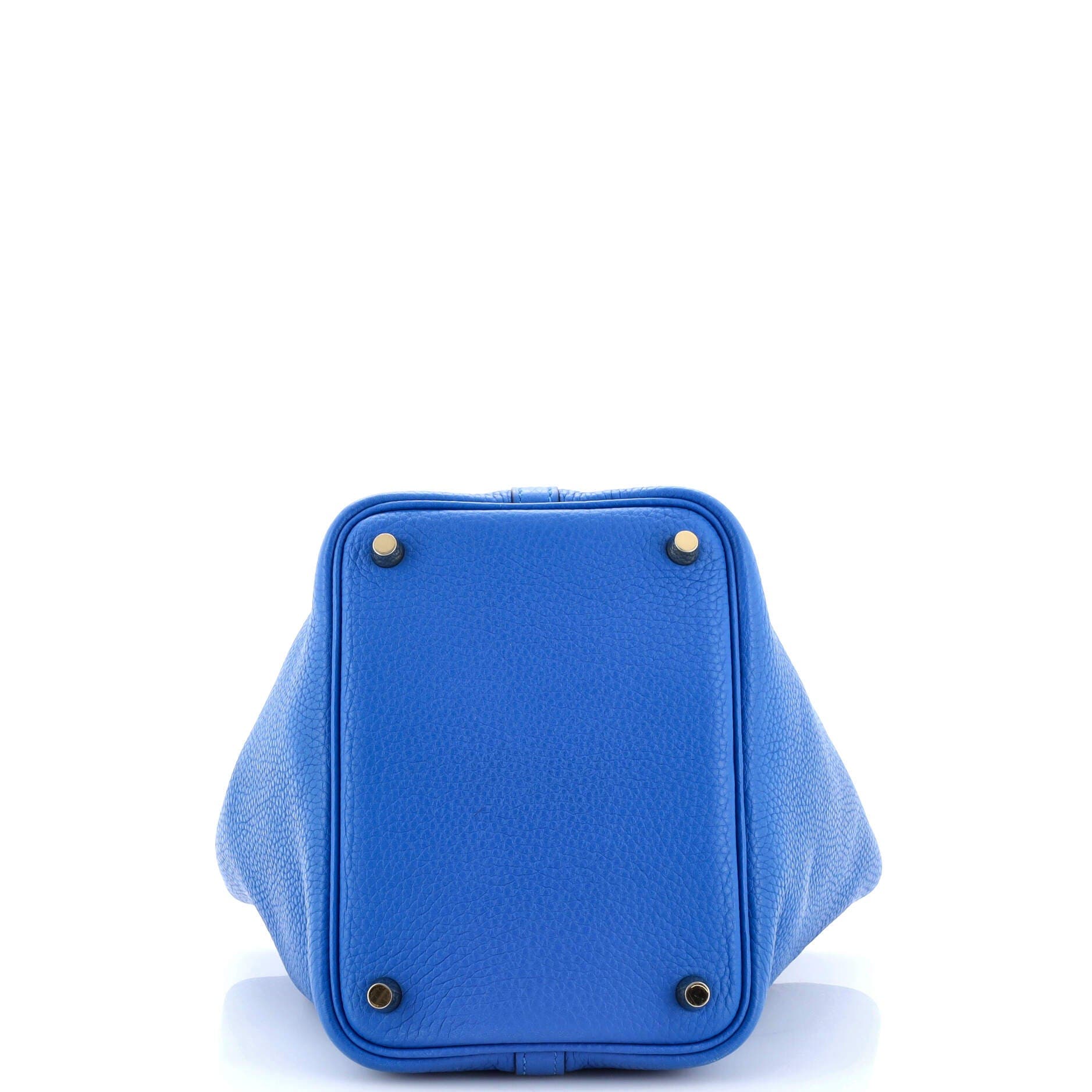 Pre-Owned Hermes Picotin Lock Bag Clemence PM, Alternate, color, Bleu France