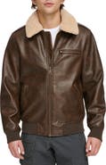 Levi's Faux Leather & Faux Shearling Bomber Jacket