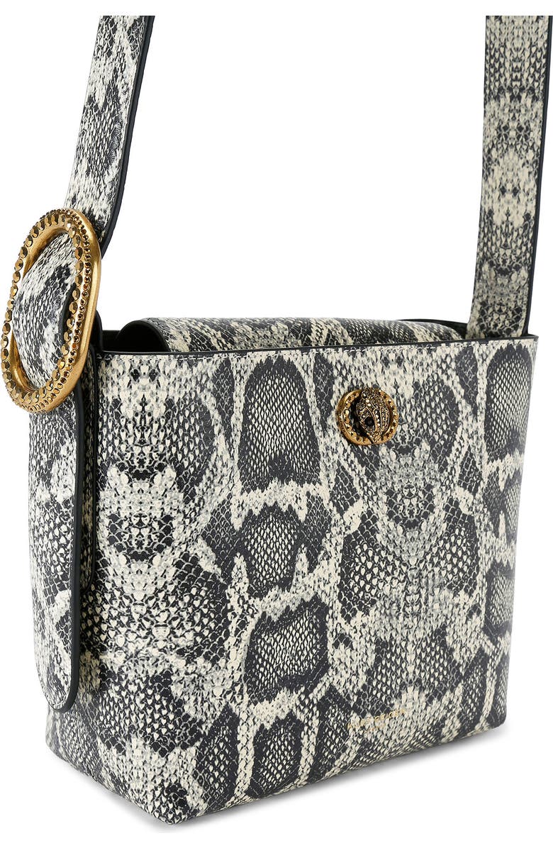 Kurt Geiger London Small Chelsea Snake Embossed Leather Bucket Bag, Alternate, color, Open White