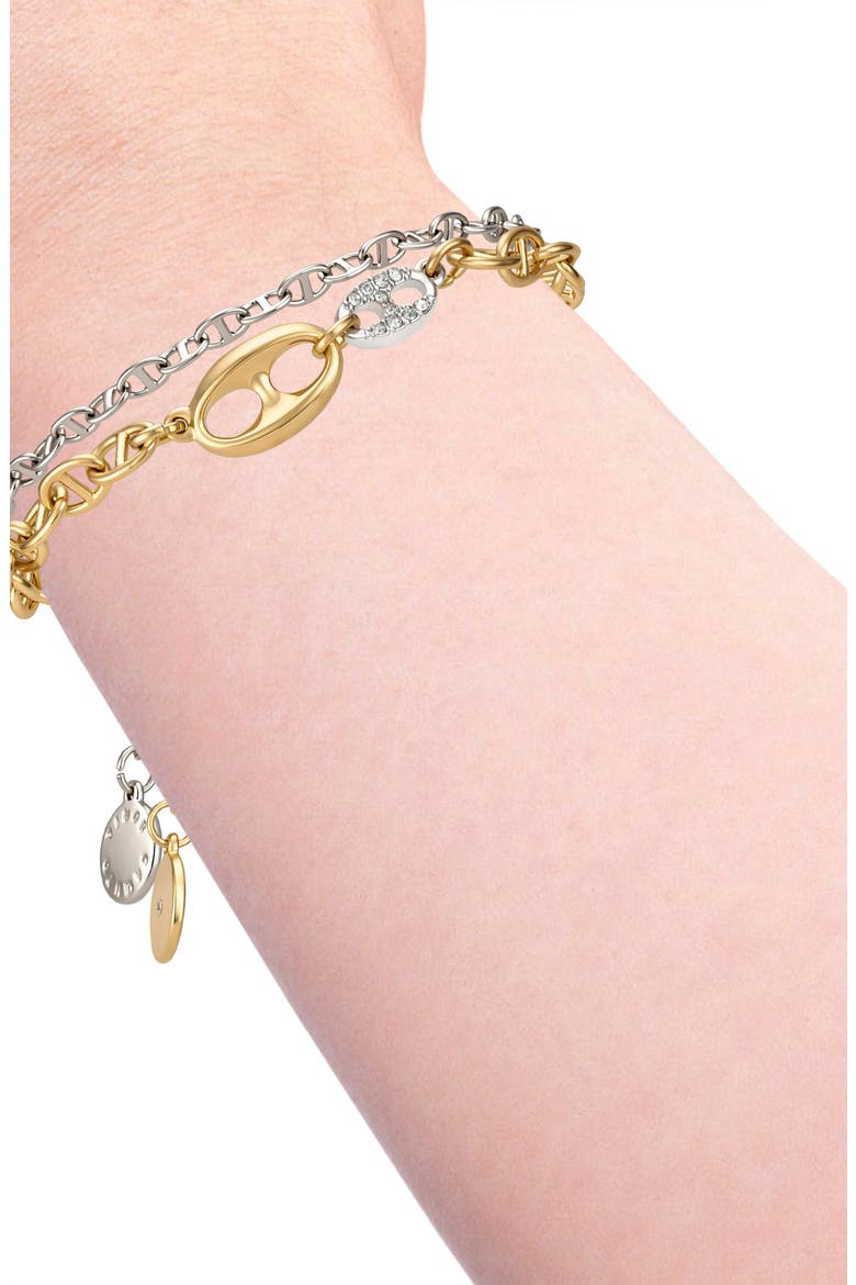 Two-Tone Crystal Bracelet Duo, Alternate, color, GOLD