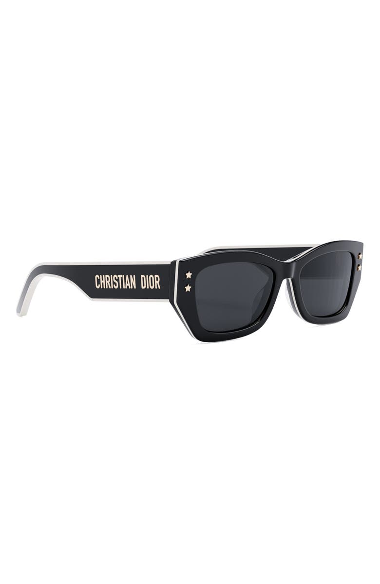 DIOR 'DiorPacific S2U 53mm Rectangular Sunglasses, Alternate, color, Shiny Black / Smoke