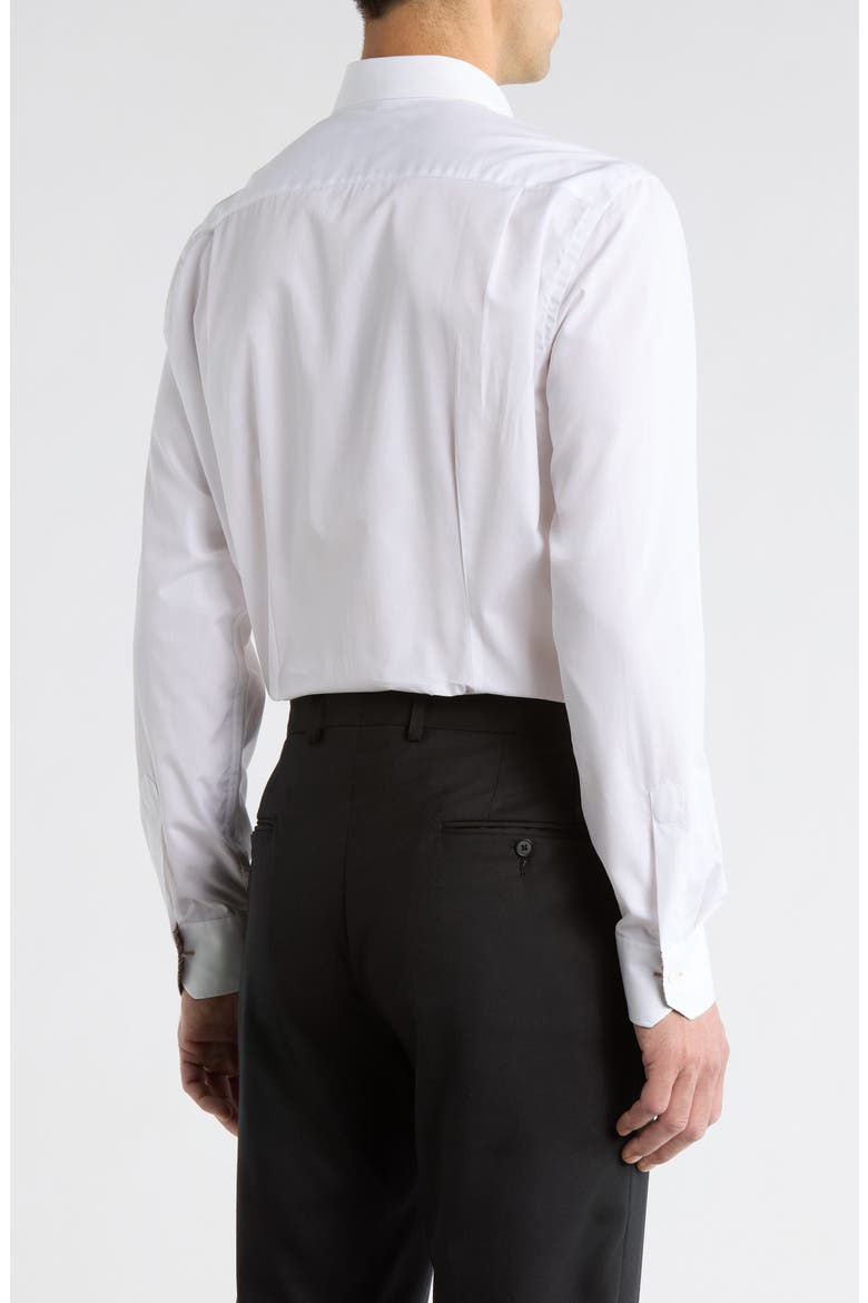 Tailored Fit Solid Cotton Dress Shirt, Alternate, color, WHITE