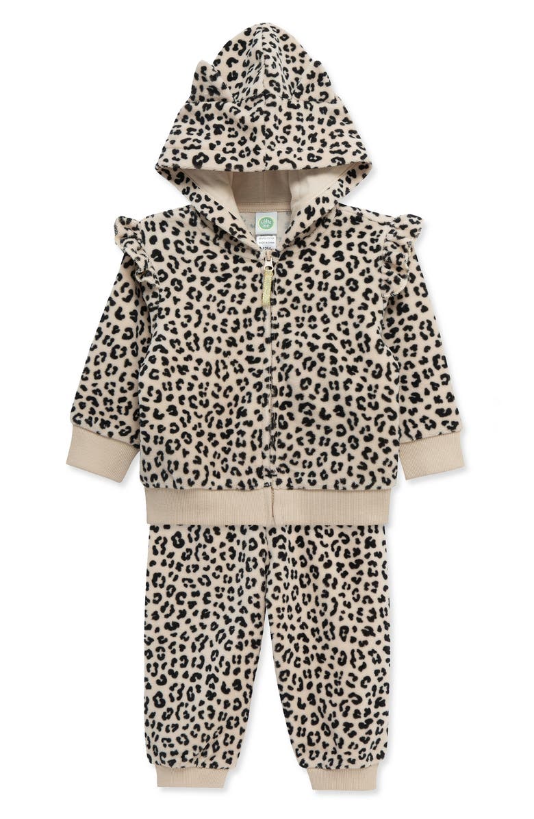 Little Me Leopard Zip Hoodie & Leggings Set, Alternate, color, Multi