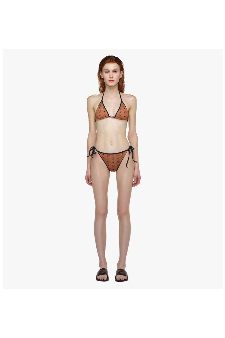 Monogram Print Bikini, Alternate, color, Cognac