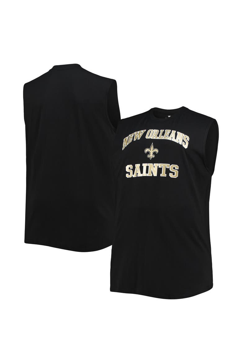 Men's Black New Orleans Saints Big & Tall Muscle Tank Top, Main, color, Black