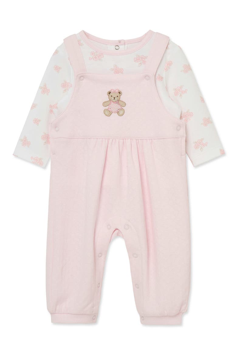 Dainty T-Shirt & Overalls Set, Alternate, color, PINK