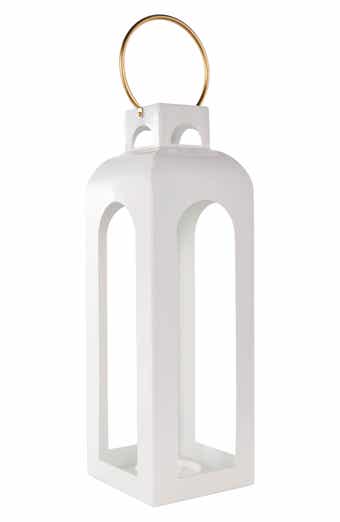 White Metal Candle Lantern