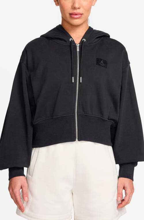Jordan Flight Fleece Crop Hoodie In Black