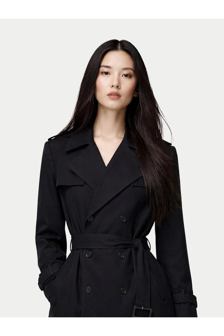Double Breasted Cashmere Trench Coat, Alternate, color, black