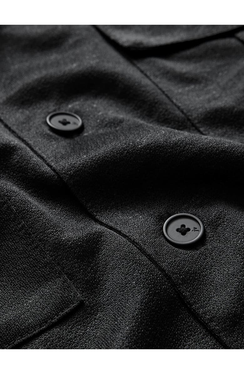 John Varvatos Sintra Summer Military Button-Up Shirt, Alternate, color, Black