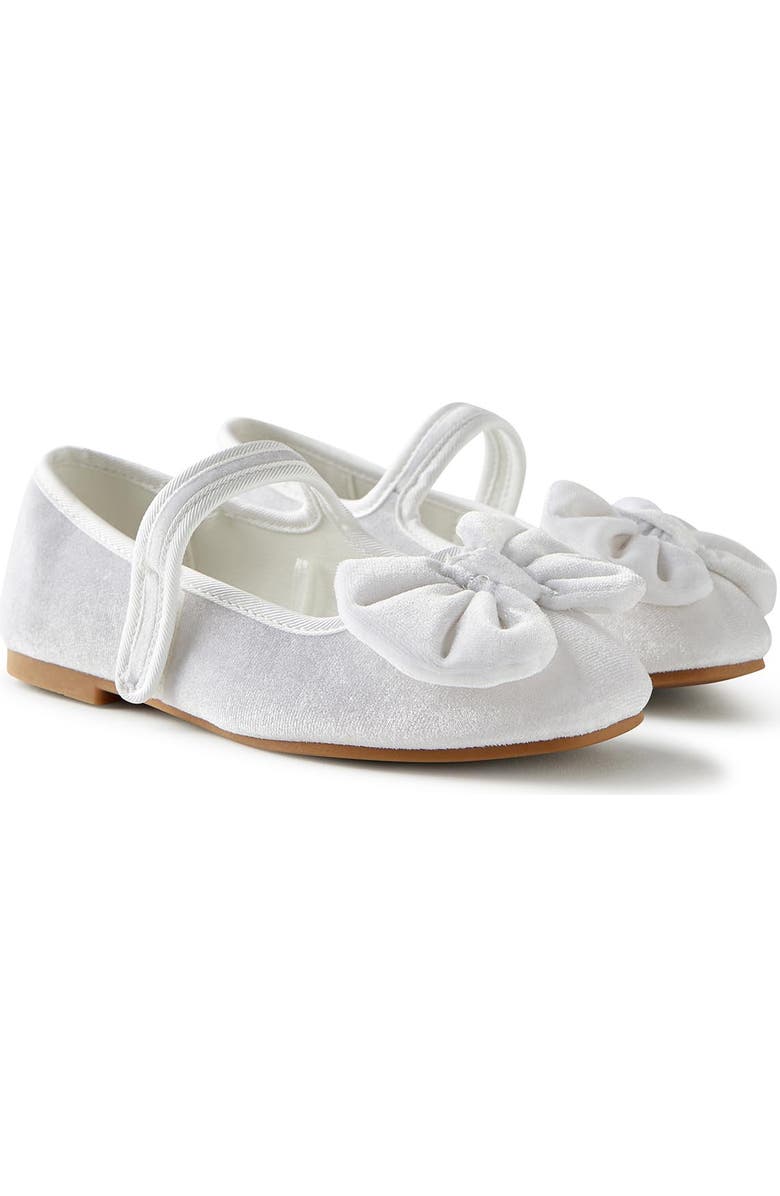 Cotton On Kids Kid's Olivia Ballet Flat, Alternate, color, White Velvet