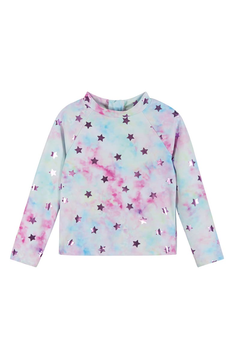 Andy & Evan Kids' Long Sleeve Two-Piece Rashguard Swimsuit, Alternate, color, Purple Tie Dye