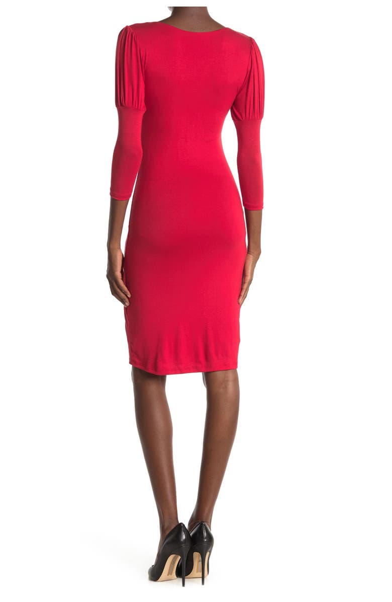 Velvet Torch Puff Sleeve Round Neck Dress, Main, color, 