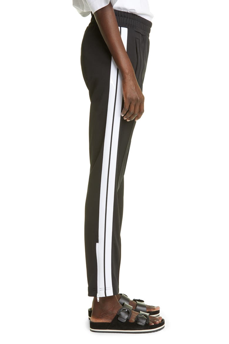 Women's Stripe Logo Track Pants, Alternate, color, BLACK WHITE